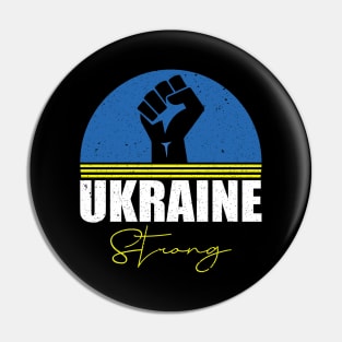 Ukraine Strong Retro Vintage Flag Pin