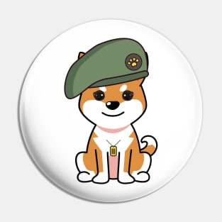 Green Beret orange dog Pin