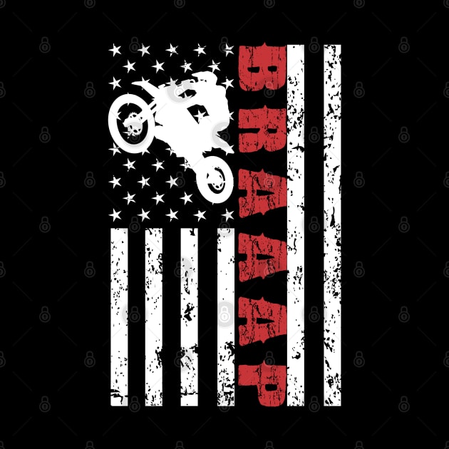 Motocross American Flag - US Sports by Pannolinno