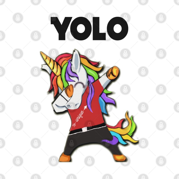 YOLO Trending Dabbing Unicorn Boy by familycuteycom