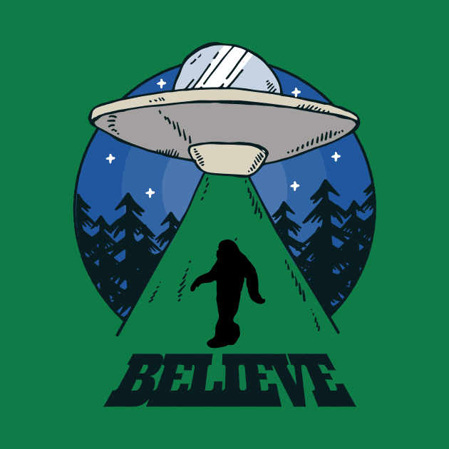 Bigfoot UFO Believe Conspiracy Theory by UNDERGROUNDROOTS