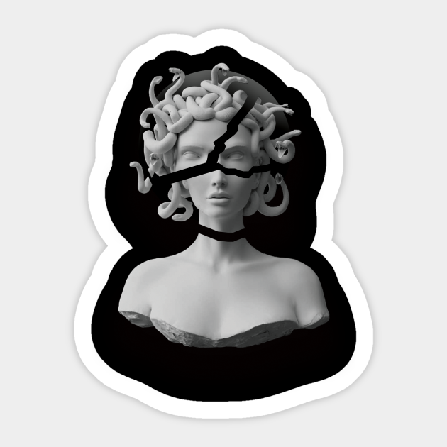 medusa's head in aesthetic style - Aesthetic - Sticker
