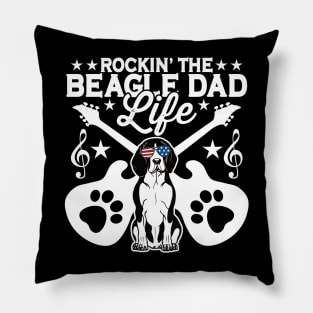 Rockin The Beagle Dad Life Dog Lover Guitar Pillow