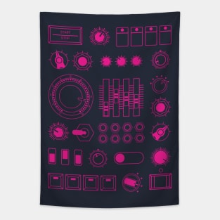 Vintage Analog Synth Controls Tapestry