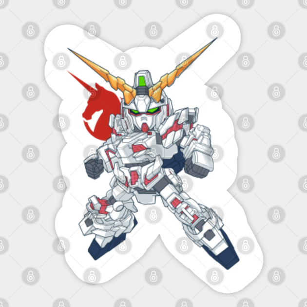 Sd Gundam Unicorn Gundam Sticker Teepublic Uk Gundam model mobile suit gundam unicorn drawing, fiction transparent background png clipart. sd gundam unicorn