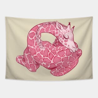 Baby giraffe sleeping Tapestry