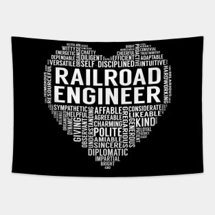 Railroad Engineer Heart Tapestry