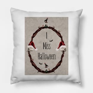 I Miss Halloween Gothic Holiday Wreath Pillow