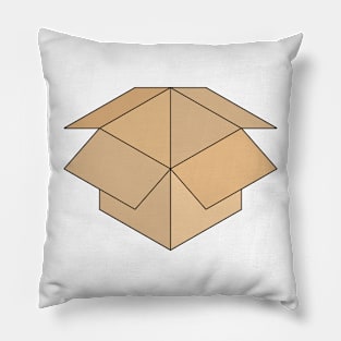 Open Box Line Drawing Pillow