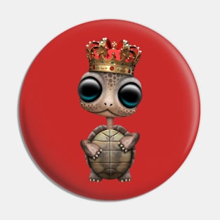 Cute Baby Turtle Wearing Crown Pin