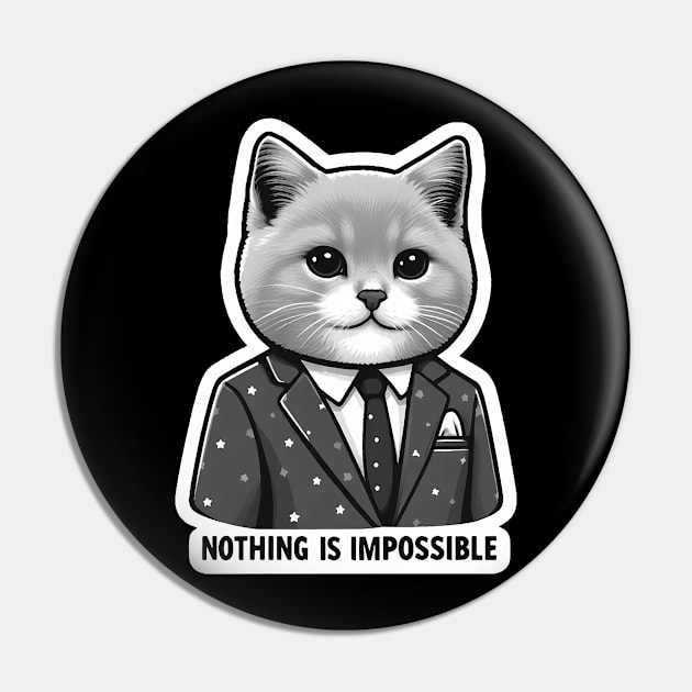 Nothing Is Impossible Cat Pin by Plushism