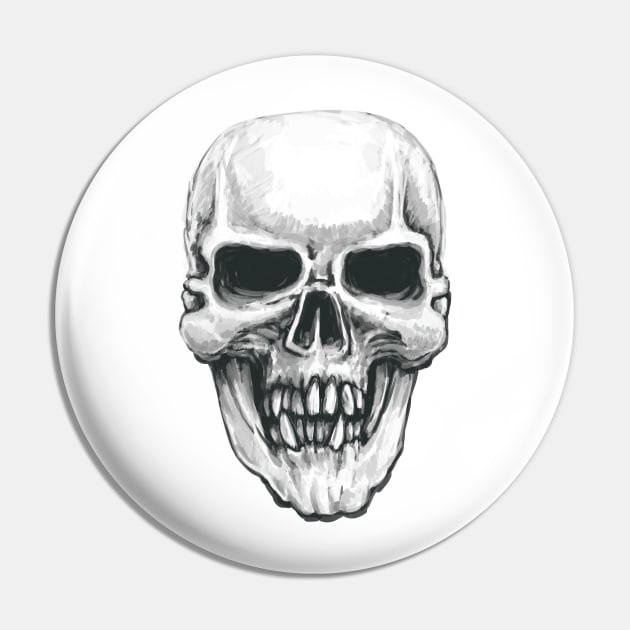 Human Skull Pin by Shawnsonart