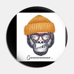 Angry gorilla with sunglass Pin