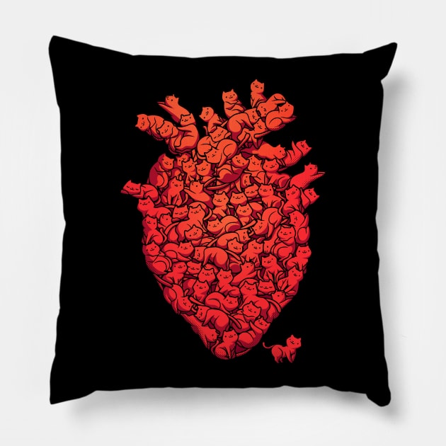 I Love Cat Heart Pillow by Tobe_Fonseca