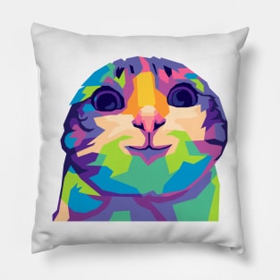 Cat Smile Meme Pillow