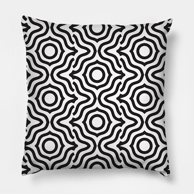 Abstract geometric pattern Pillow by Vilmos Varga