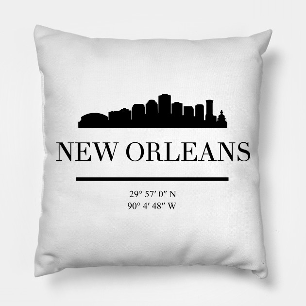 New Orleans Louisiana Black Silhouette Skyline Art New Orleans Pillow Teepublic