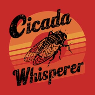 Cicada Whisperer Retro Sunset Cicadas 2024 T-Shirt