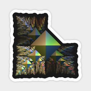 Green and Gold Inverse Tree Fractal Magnet