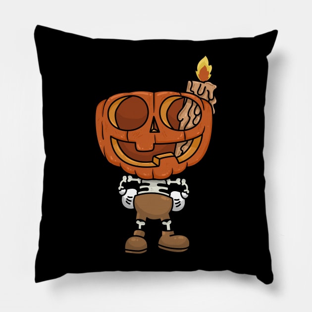 Pumpkin head Pillow by ppmid