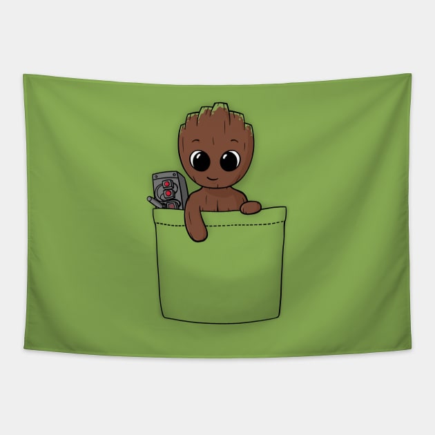 Pocket Baby Groot Tapestry by Beka