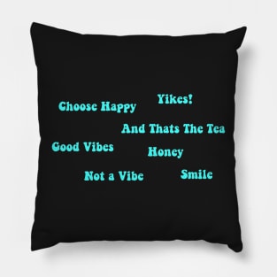 Bright Teal VSCO Word Sticker Pack Pillow