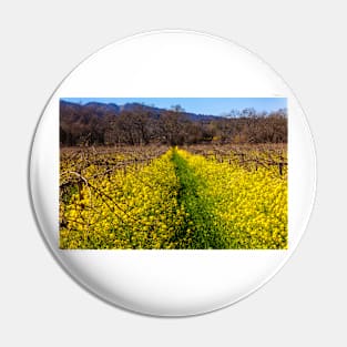 Wilde Mustard Grass In The Vineyards Pin