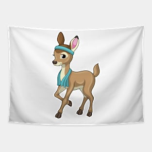 Deer at Fitness with Towel Tapestry