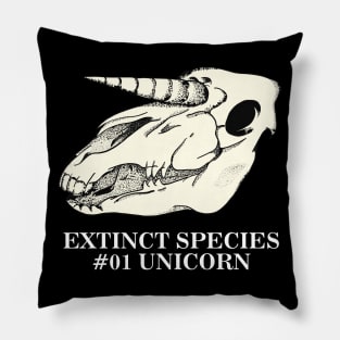 Exctinct Species #01 Unicorn (White Type) Pillow