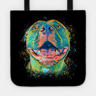 Colorful pitbull Tote