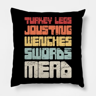 Retro Vintage Renaissance Fair Text Pillow