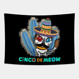 Cinco de Meow Mexican Funny Cat Let’s Fiesta Cinco De Mayo Tapestry