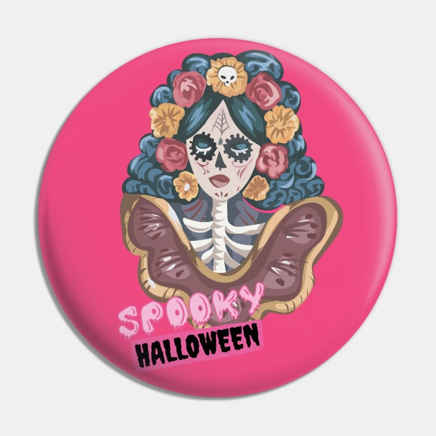 Halloween Sugar Skull Pin by 45 Creative Club