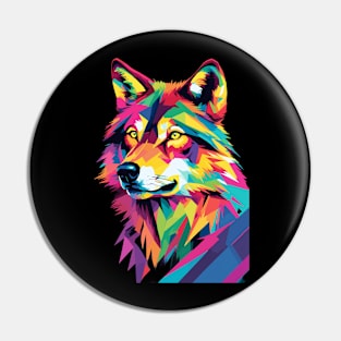 Wolf Pop Art Pin