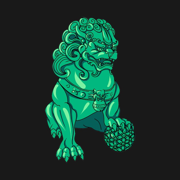 Chinese Guardian Lion - Nephrite Foo Dog by Lycane