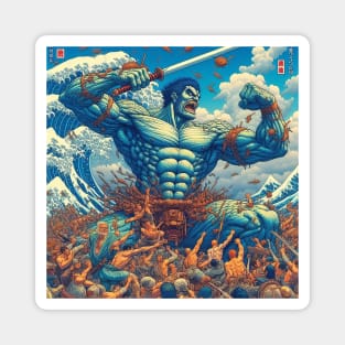 Battle against the legendary giant with Katsushika Hokusai style Magnet