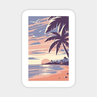 Sunset at the beach Magnet