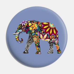 Colored Flower Elephant Pin