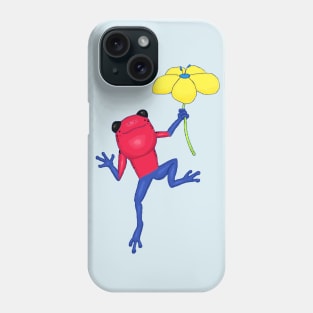 Strawberry Poison Dart Frog and Flower Phone Case