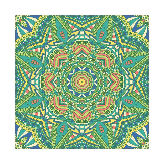 Colorful Indian Mexican Ethnic Oriental Rug Mandala Boho Pattern by jodotodesign