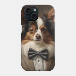 Papillon Dog in Suit Phone Case