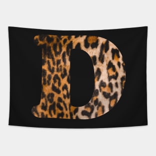 Letter D leopard print Tapestry