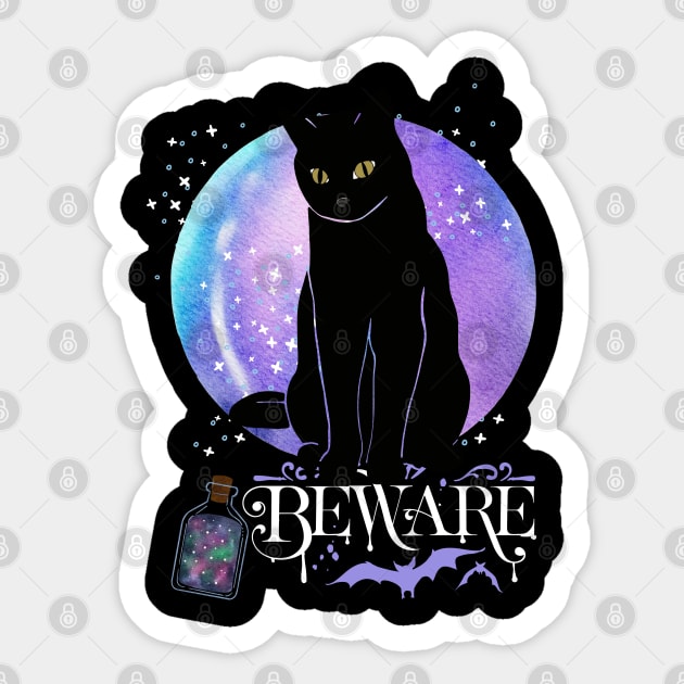 Black cat Magic Witch Tarot cards Beware potion witchy Witchcraft