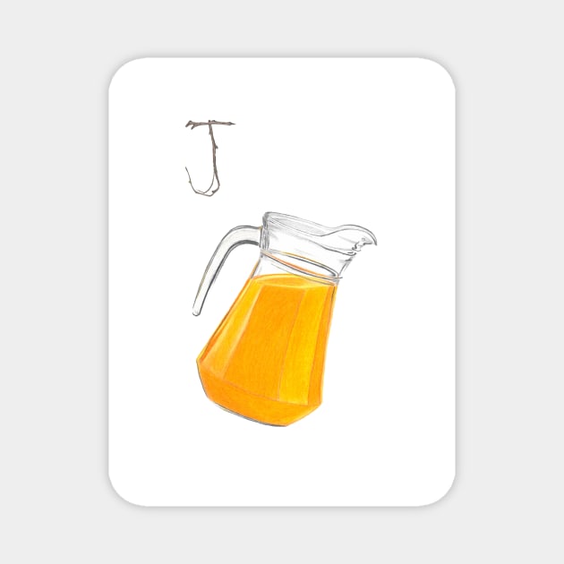 j for juice alphabet illustration Magnet by DamiansART