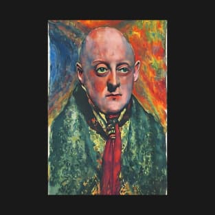 Painting of Aleister Crowley The Great Beast of Thelema painted in a Surrealist and Impressionist style T-Shirt