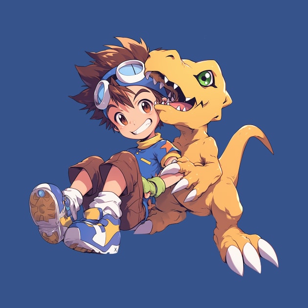 tai and agumon by Stephanie Francoeur Art