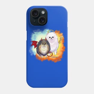 Angel & Devil Pomeranian Pom-Poms Phone Case