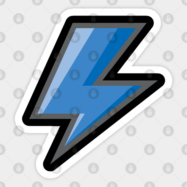 Blue Lighting Bolt Graphic Electric - Lightning Bolt - Sticker | TeePublic