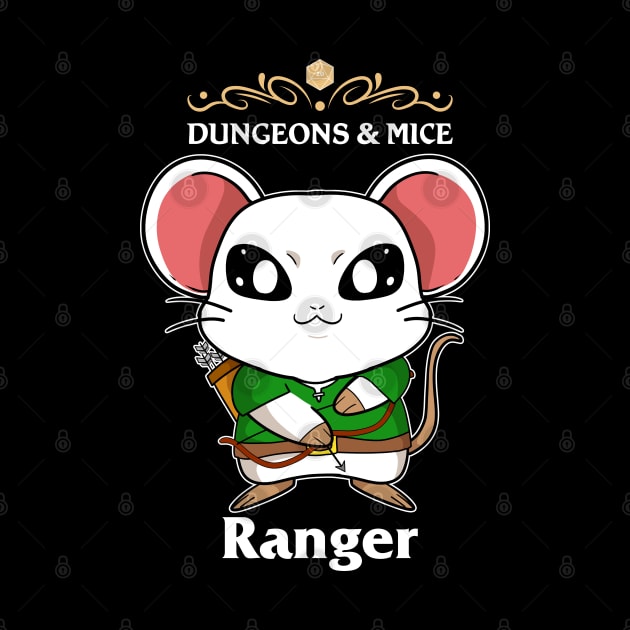 Dungeons & Mice Ranger Fantasy Tabletop RPG Roleplaying D20 Gamer by TheBeardComic