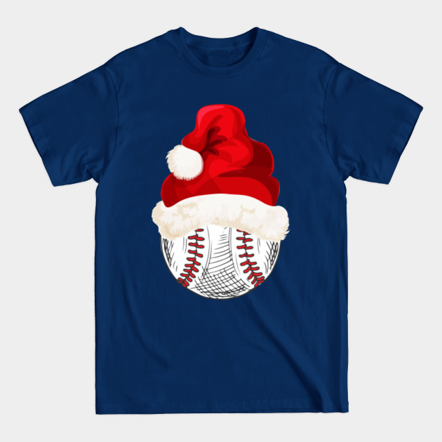 Disover Christmas Baseball Ball Santa Hat Xmas Boys Catcher Pitcher - Christmas Baseball - T-Shirt